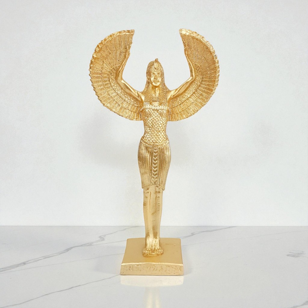 Estatua Deusa Egipcia Isis Rainha Mãe Antigo Egito Estatueta em Resina