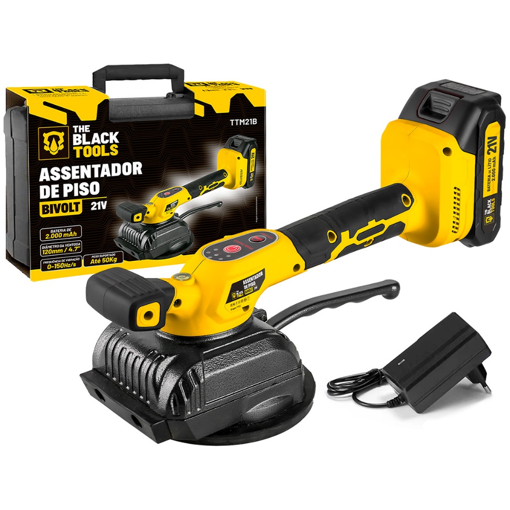 Assentadora De Piso Azulejos E Porcelanatos Elétrica C/ Ventosa 50kg Bateria 21v The Black Tools em Oferta na Shopee