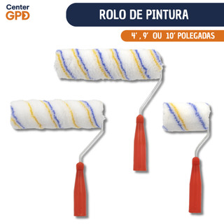 Rolo de Pintura Até 25 CM Lã Sintética Anti Respingo - Cores Sortidas