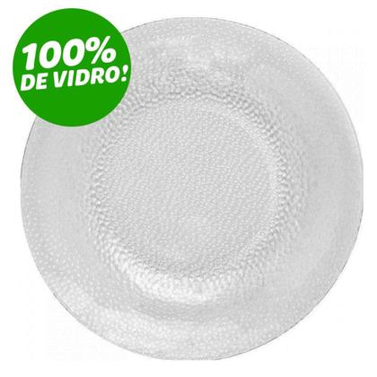 Conjunto de Pratos Rasos Durax Vidro Forjado Vidro Grosso Transparente Reforçado Premium