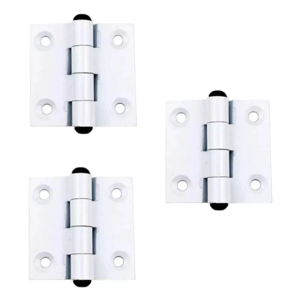 DOBRADICA 40X40 PORTA JANELA ABRIGO TELA *KIT 3 PCS* - BRANCO