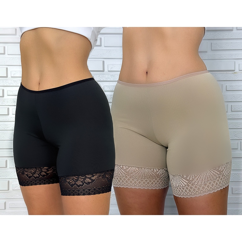 Kit 2 Short Anágua Feminino com Renda Segunda Pele Não Marca