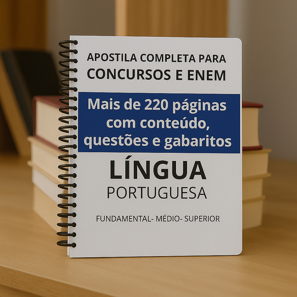 Caderno De Portugues Para Concursos e Enem Com Mais de 220 de Conteudo Exercídios Com Gabarito Envio Imediato