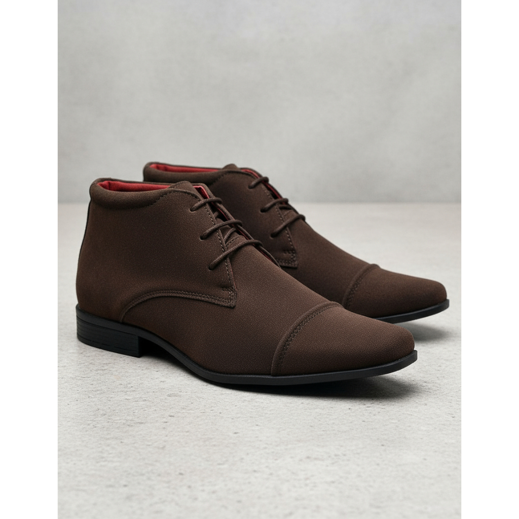 Bota Masculina Camurça Marrom Preto Confortável Trabalho Coturno Festa Chelsea Chukka Oxford Botina