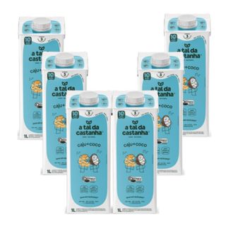 Bebida Vegetal A Tal da Castanha Caju e Coco - Kit com 6 unidades (6L) em Oferta na Shopee