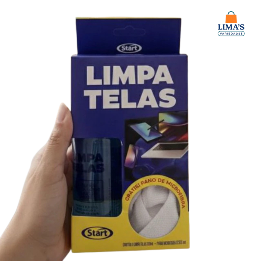 Limpa Telas Spray Com Pano Microfibra Para Notebook TV Celular Tablet Remove Oleosidade