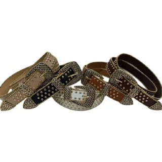 Cinto Country com Detalhes em Ouro Velho Moda Feminina 8CC-22