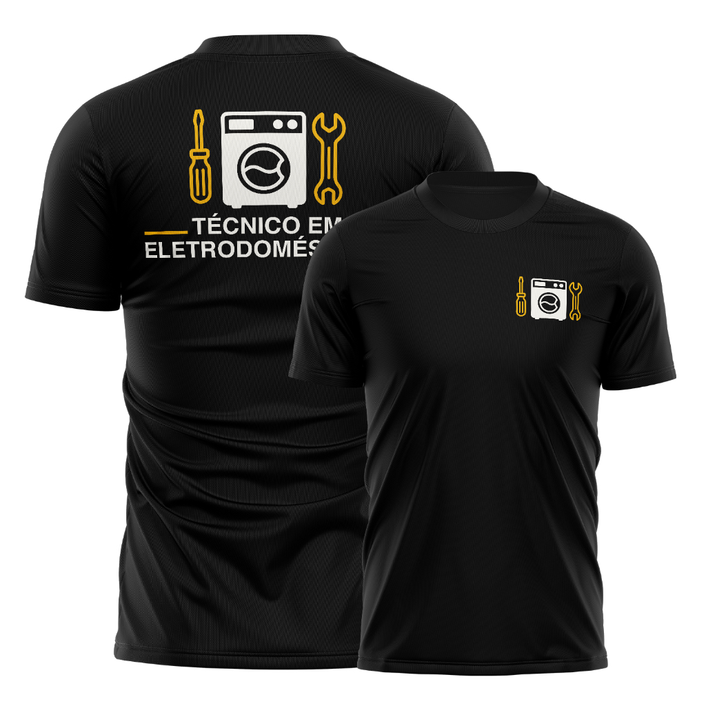 Camiseta Técnico em Eletrodomésticos Uniforme Profissional Dry Fit Confortável Trabalho Assistência