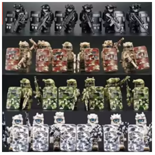 6 Bonecos Minifiguras do Exército, Marinha ou Aeronáutica em Blocos de Construção Montar + Escudos e Acessórios em Oferta na Shopee
