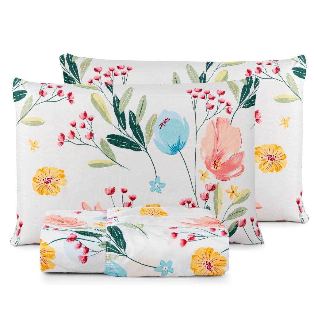 Jogo de Lençol Queen 3 Peças 200 Fios com Elástico Cama Box Toque Macio