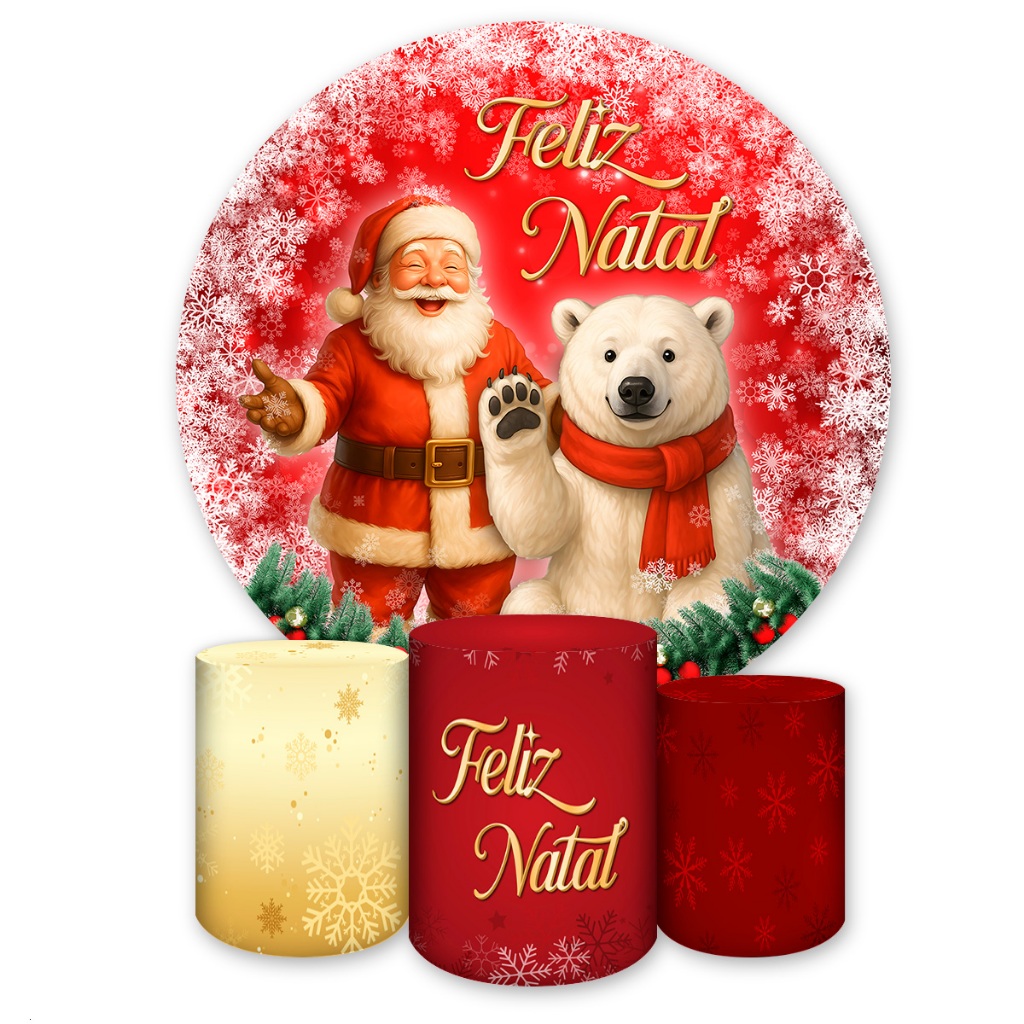 Capas e Paineis Festivos Kits Decorativo Tema Natal Painel Redondo Retangular Painel Romano