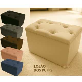 PUFF BAU TECIDO SUEDE ORGANIZADOR PORTA OBJETO QUARTO DECORATIVO QUALIDADE CASA PENTEADEIRA PROMOÇÃO em Oferta na Shopee