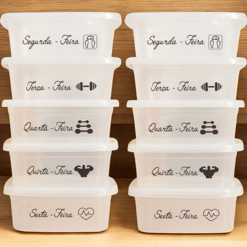 Kit 5 /10/20 Unidades Pote Marmita Freezer Microondas Fitness Comida Congelada Marmitex Hermeticos