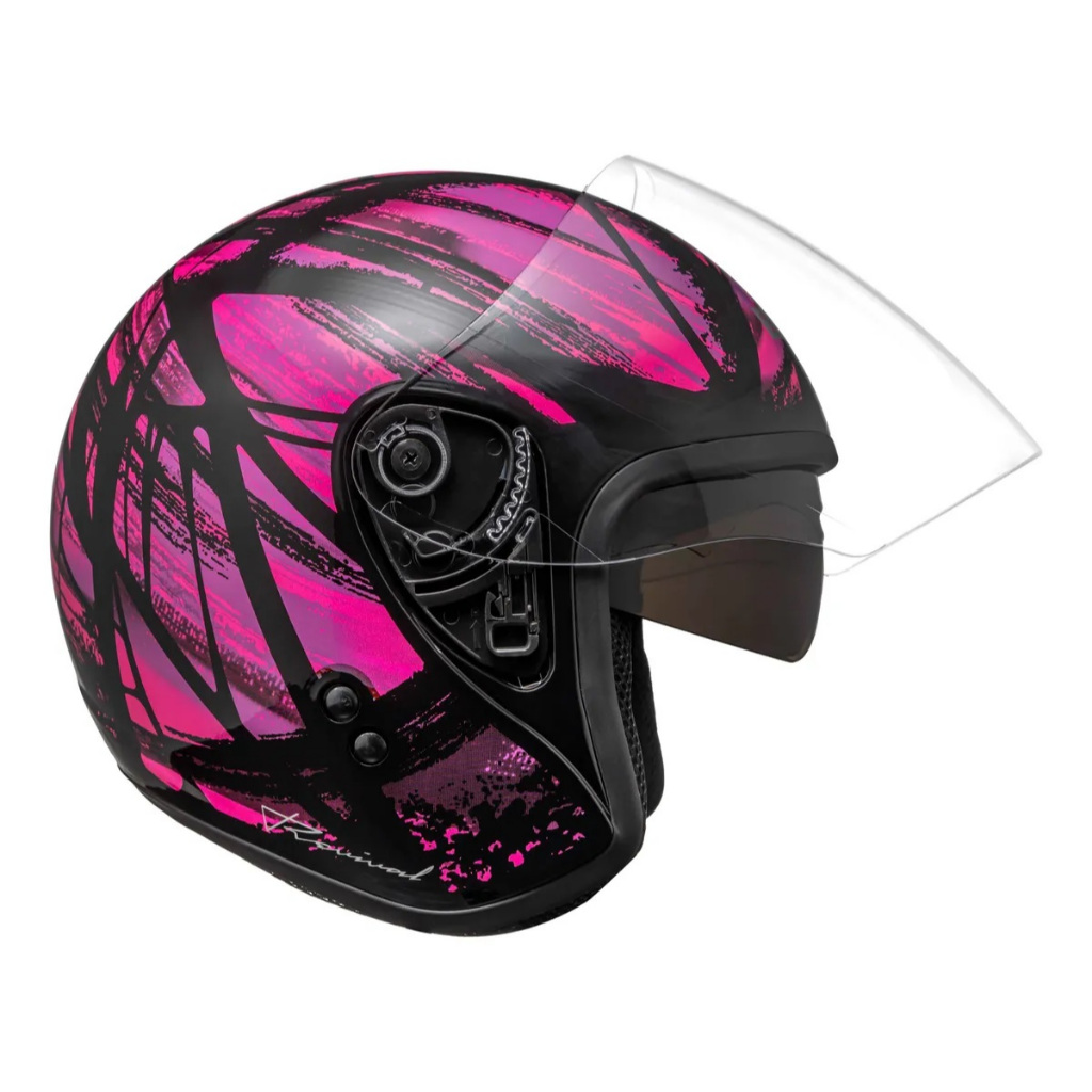 Capacete Aberto Bieffe Allegro Revival Rosa Moto Oculos