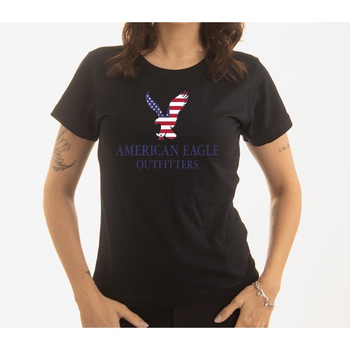 Baby Look Feminino 100% Algodão Estampa Aguia American Super Confortavél Alta Qualidade