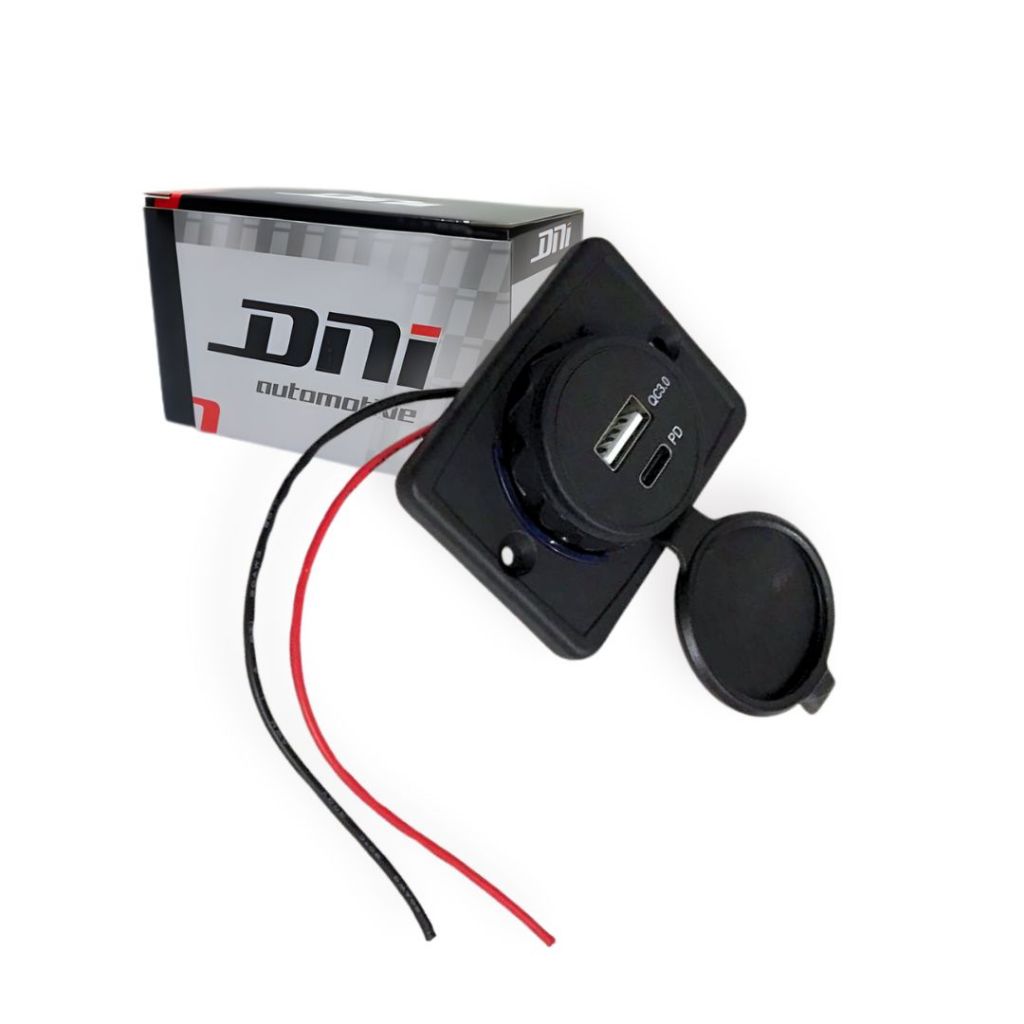 Tomada Carregador Veicular Quadrada USB Tipo C Bivolt 12/24v Tomada Duplo Veícular em Oferta na Shopee