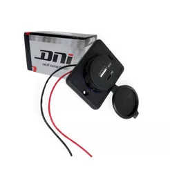 Tomada Carregador Veicular Quadrada USB Tipo C Bivolt 12/24v Tomada Duplo Veícular