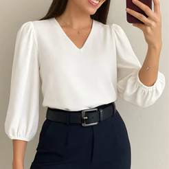 Blusa Feminina Novas Cores Manga 3/4 Evangelica Moda Social