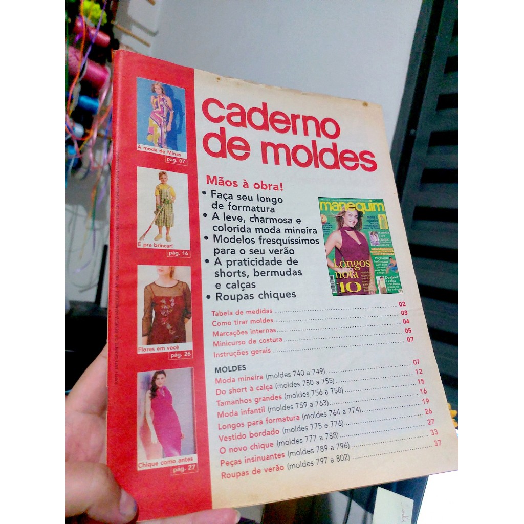 Caderno de Moldes da revista Manequim nº490 Outubro 2000