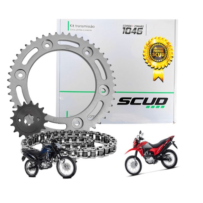 Kit Relação Transmissão Bros 160 2015-2025 Sem Retentor Scud
