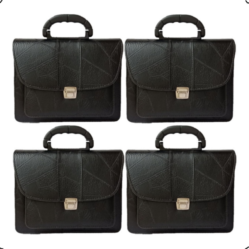 Kit 4 Pasta Bolsa Biblia Tripla Costurado Preta AP R1497-4