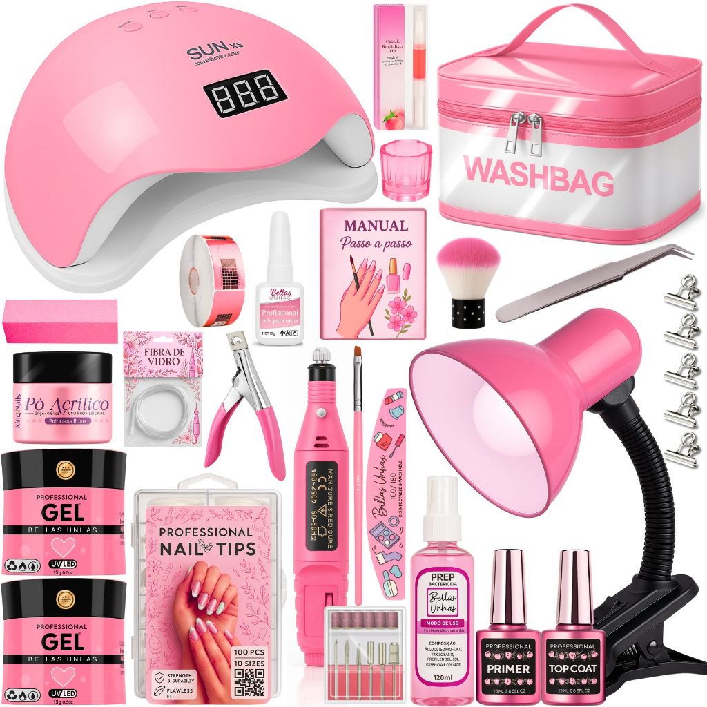Kit de Alongamento de Unha Gel Completo Fibra Gel Profissional | Envio Imediato