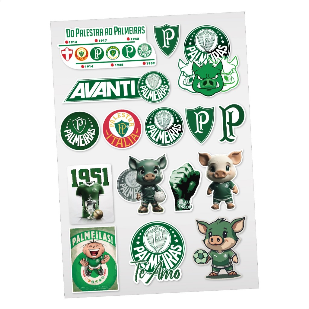 Stickers Palmeiras Etiqueta Adesivo Mancha Verde Palestra Itália Porco Verdão Futebol Alviverde  Moto Carro Capacete em Oferta na Shopee