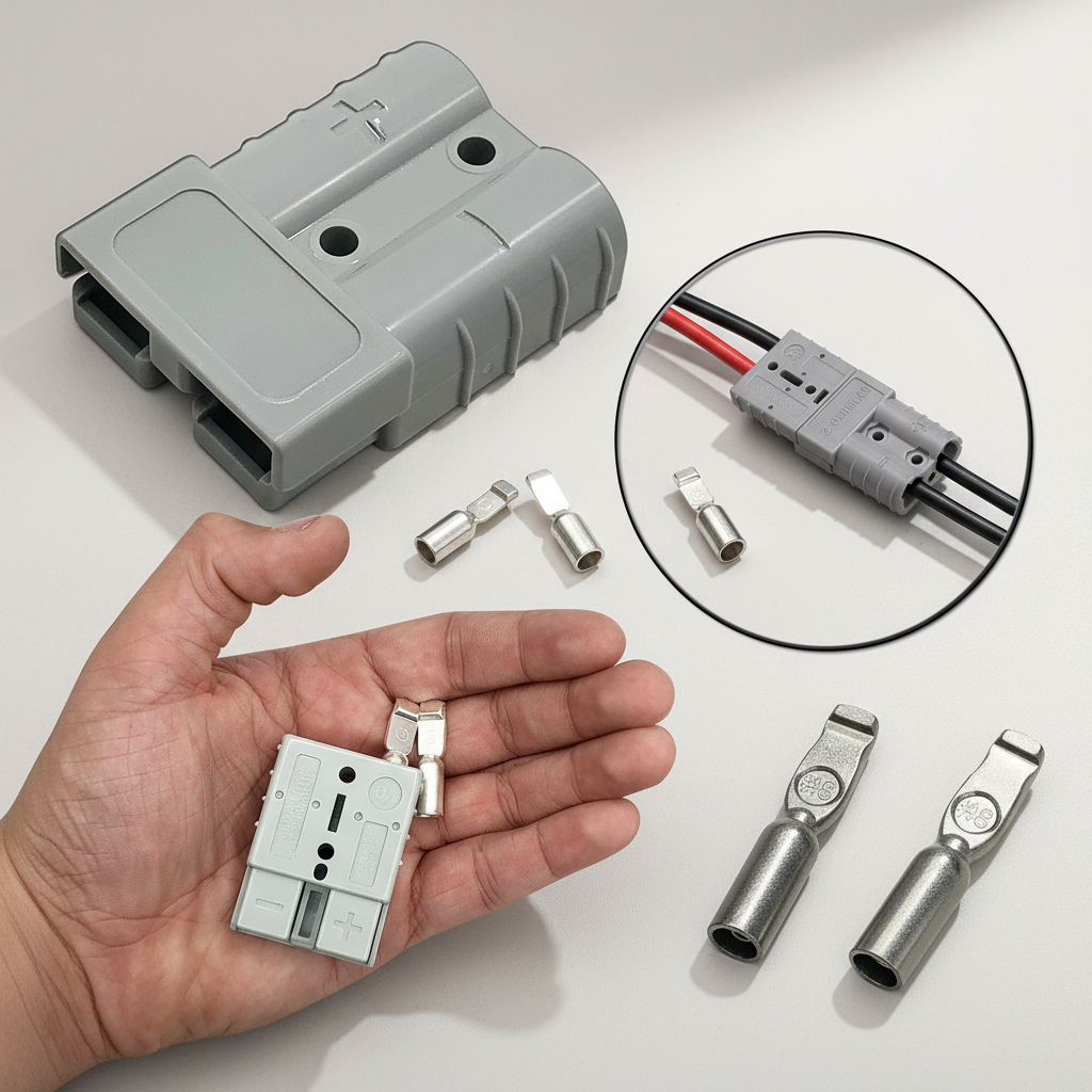 Conector Nobreak Cinza + Terminais Elétrico Macho E Fême 50a