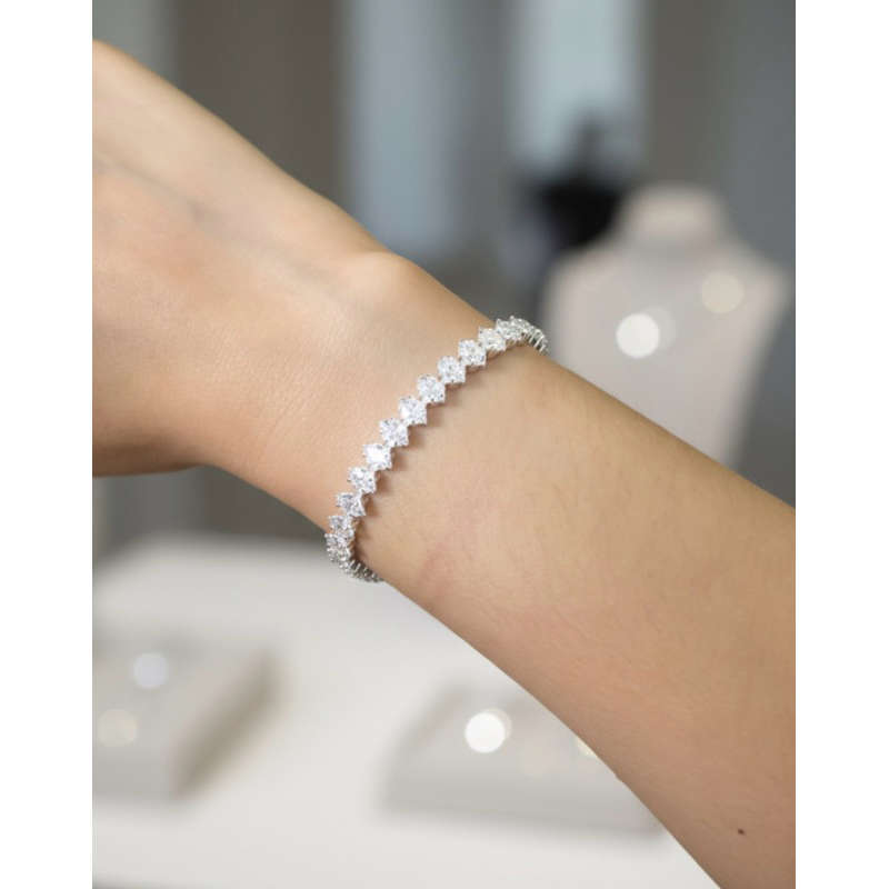 Pulseira riviera gotinha navete banho prata