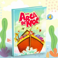 Livro Infantil Bíblico A arca de Noé Formato Grande | Histórias da Bíblia para Crianças Capa Dura Premium
