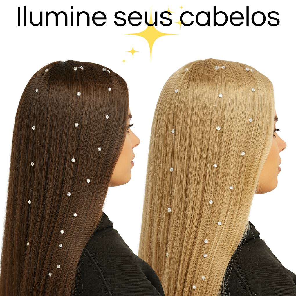 2 Fios Ponto De Luz Com Strass Cristal Feminino Para Cabelos em Oferta na Shopee