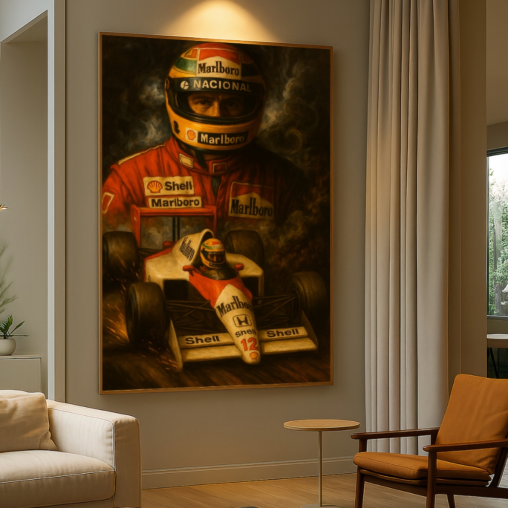 Quadro Decorativo GRANDE Alta Resolução Para Sala Quarto Escritório Quadro Ayrton Senna 2 em Oferta na Shopee