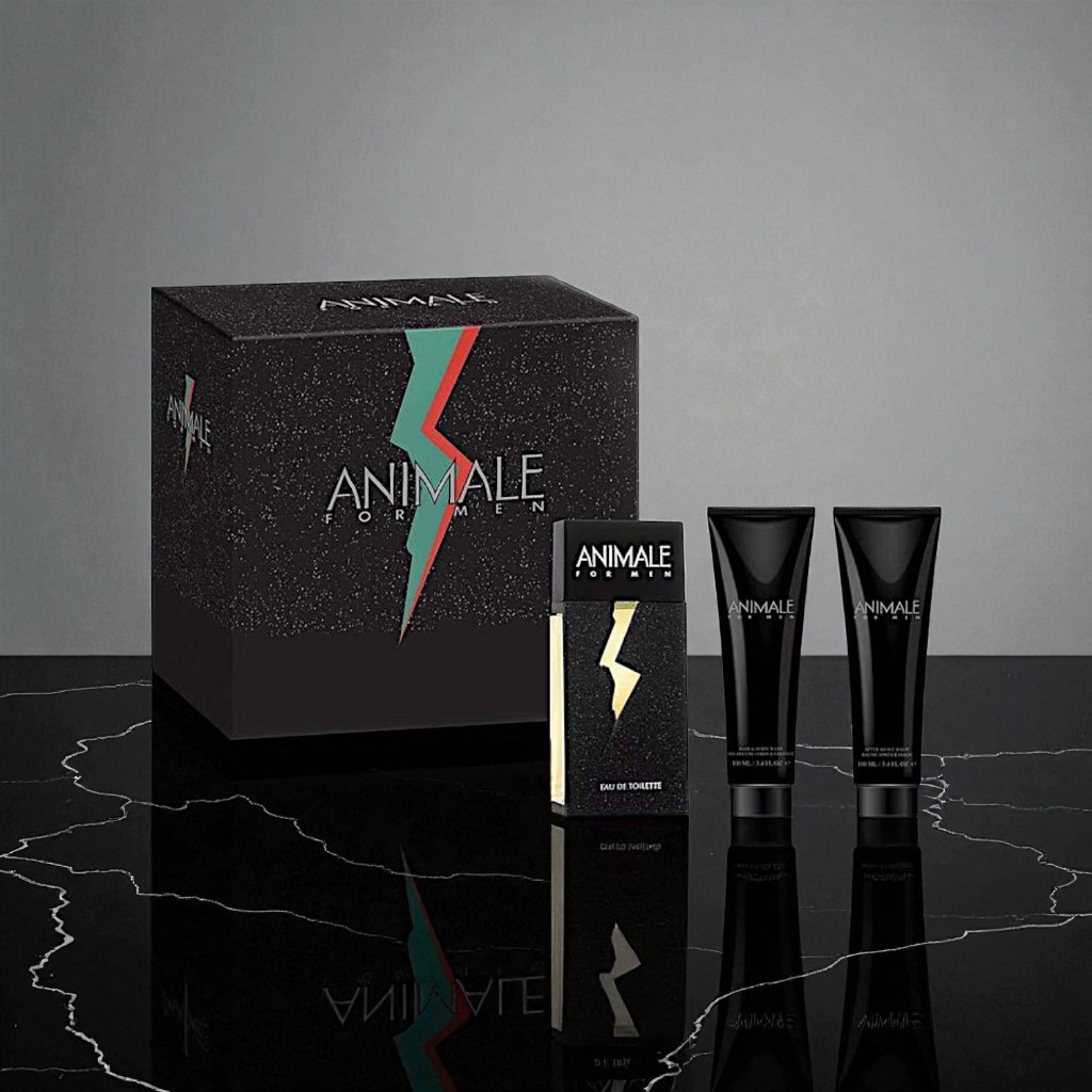 Kit Perfume Animale For Men Eau de Toilette + Body Lotion + Shower Gel – Masculino, Amadeirado Aromático e Intenso