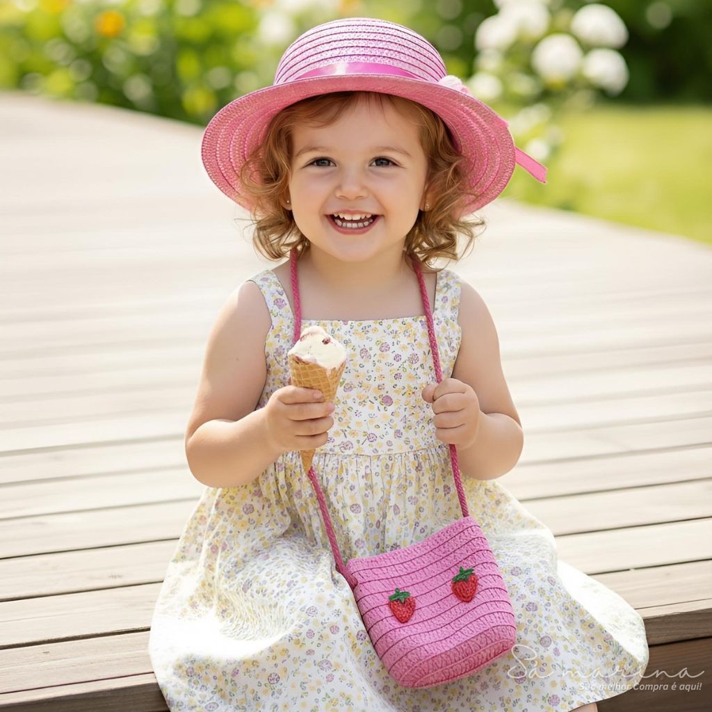 Kit Infantil Chapéu + Bolsa de Praia Moda Verão Infantil em Oferta na Shopee