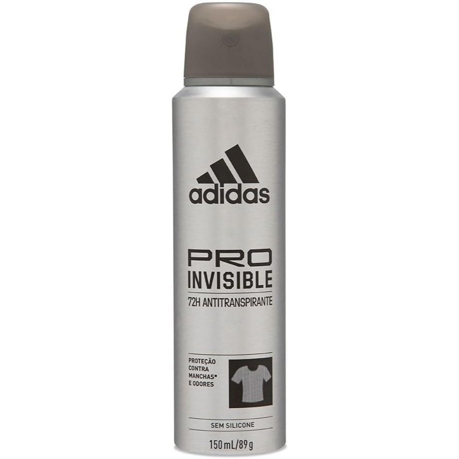 Desodorante Antitranspirante Adidas Aerossol Pro Invisible Masculino 72h Com 150ml