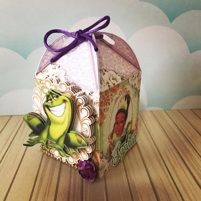 kit papelaria personalizada - caixinhas - lembrancinha princesa Tiana