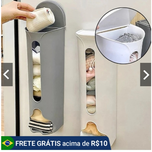 Suporte Multiuso para Sacola de Lixo – Organização Prática para Cozinha e Banheiro! em Oferta na Shopee