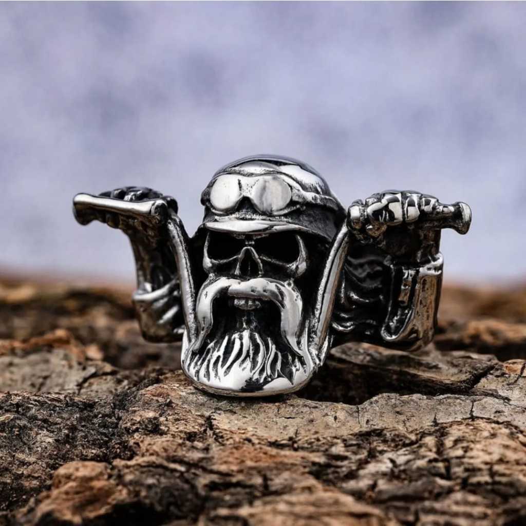 Anel Caveira Masculino Prata - Comprar com Melhor Preço em Anéis