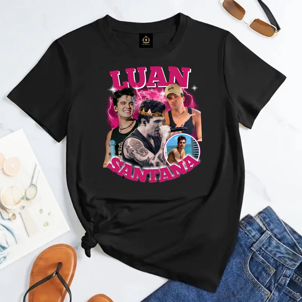 Camiseta Algodão T-shirt Unissex Graphic Luan Luanetes Santana Fã Clube em Oferta na Shopee