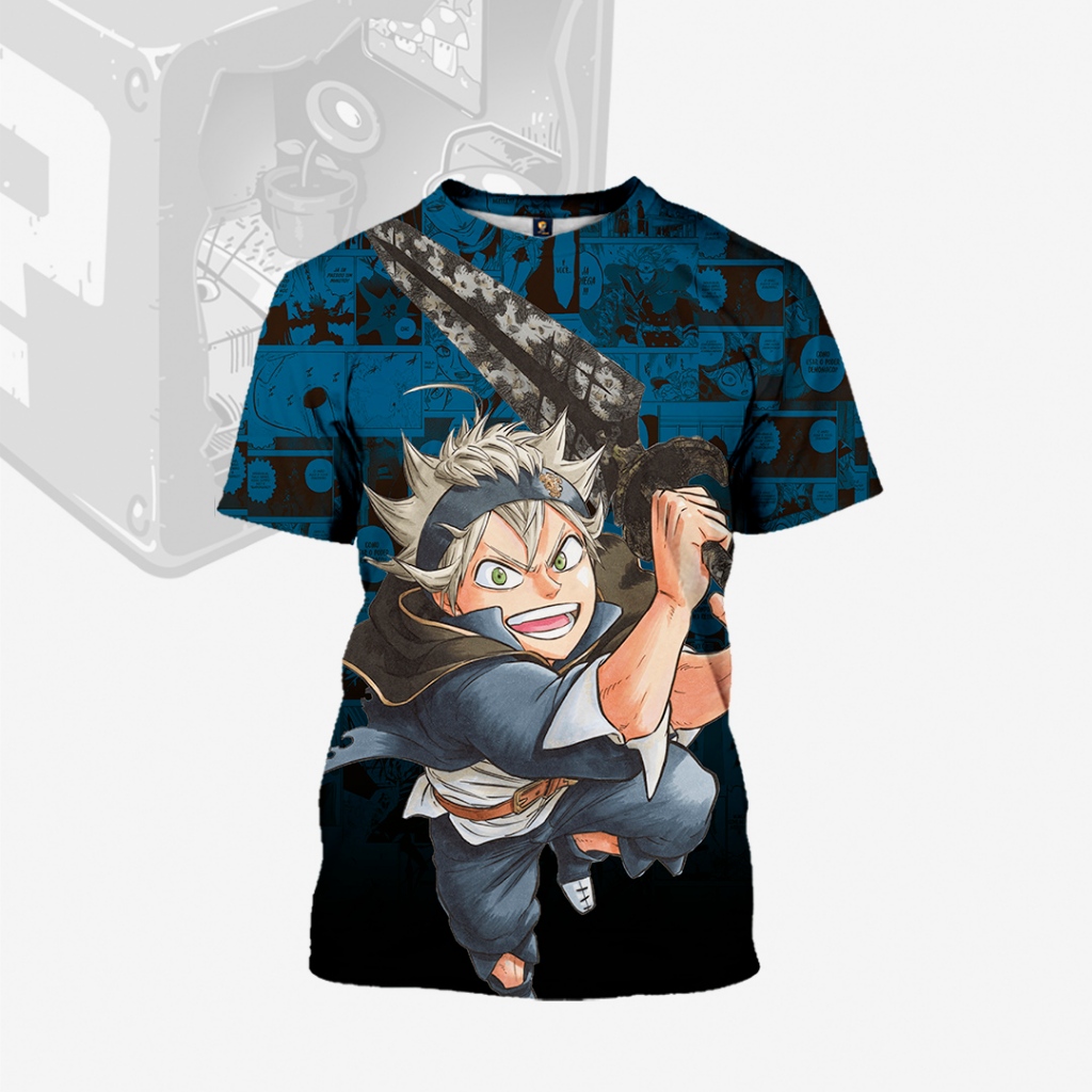 Camisa Camiseta Anime Asta Black Clover Personagens Estampada Unisex Adulto Infantil