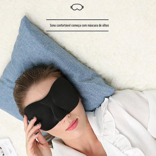 Máscara de Olho 3D para Dormir em Poliéster – Confortável, Leve e com Sombreamento Total