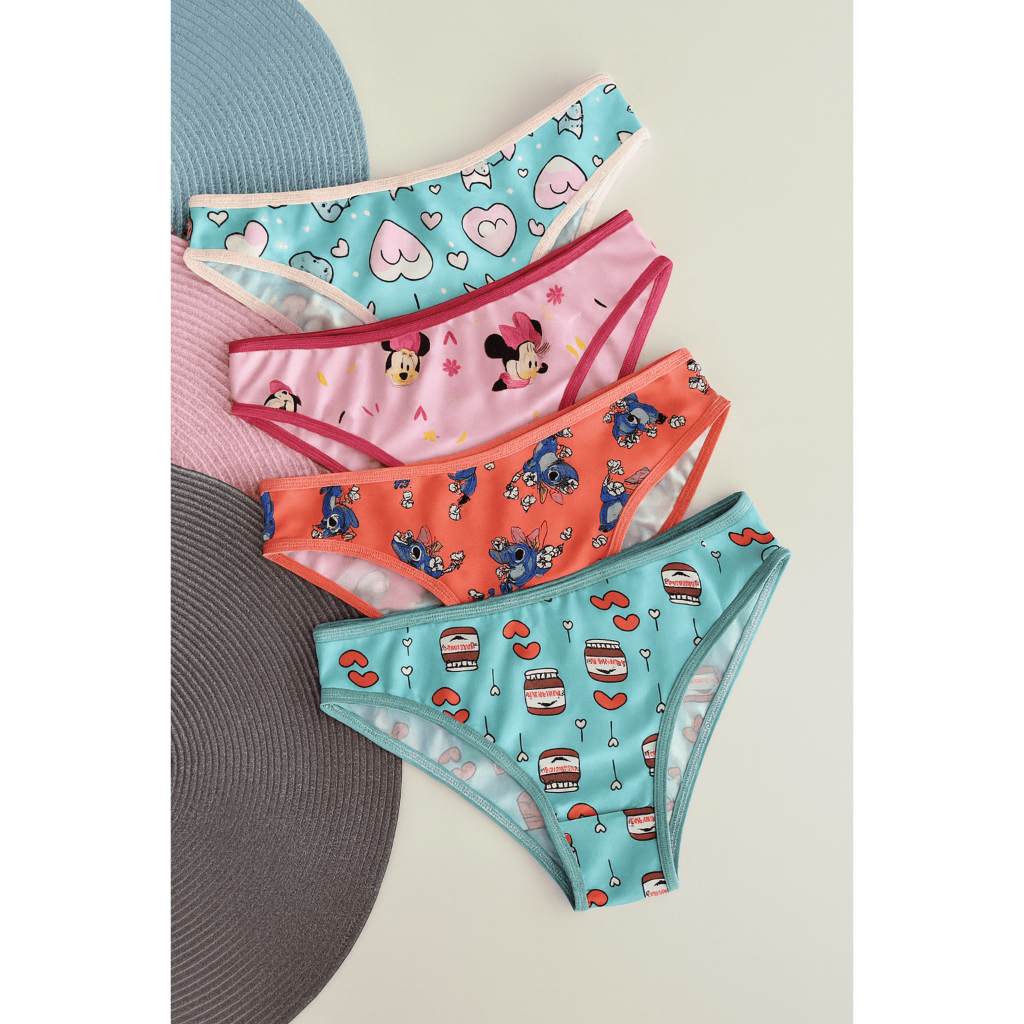 Kit 5 Calcinha Juvenil Infantil Menina de Microfibra em Oferta na Shopee