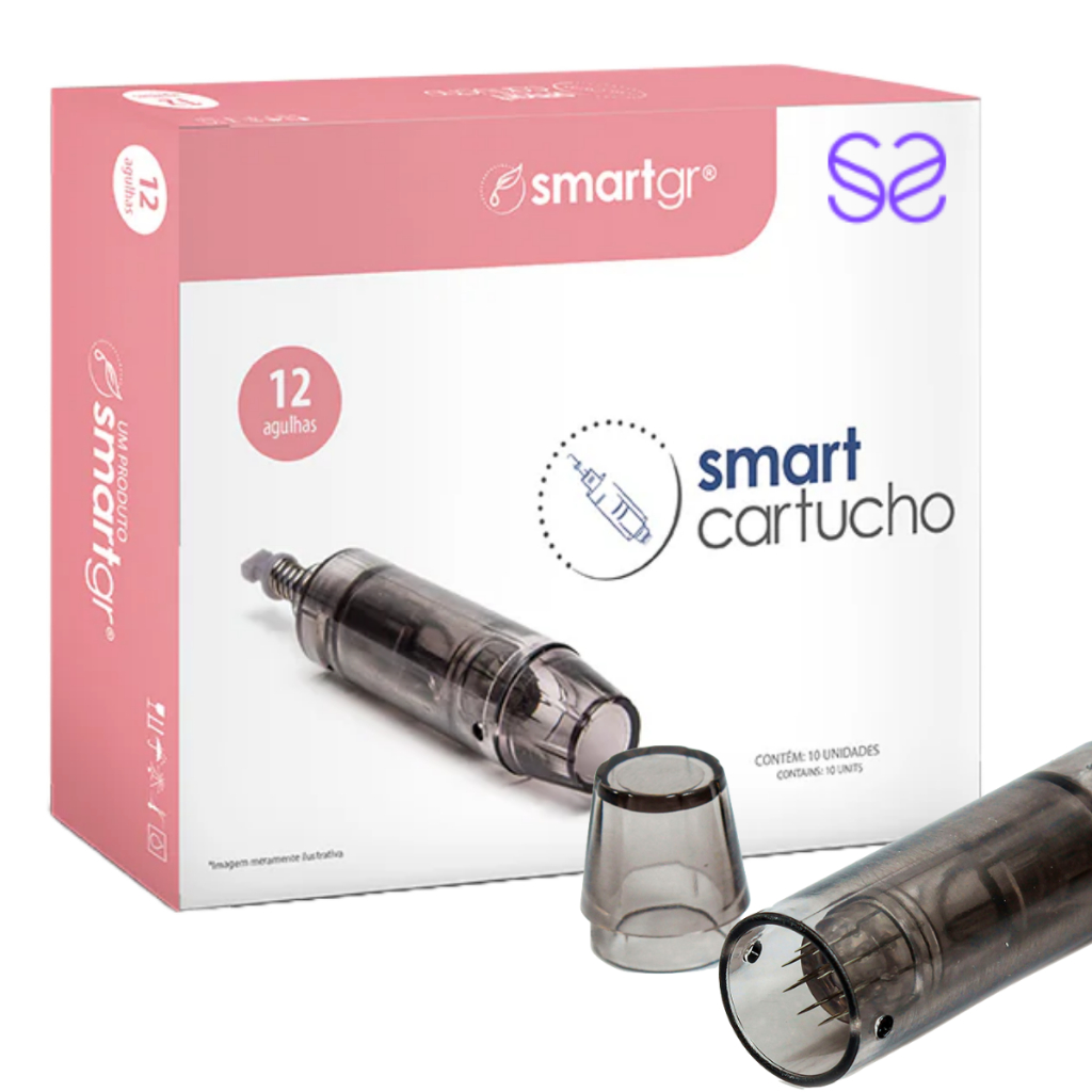 Cartucho Smart Derma Pen Preto - Kit com 10 unidades - 12 agulhas - Smart GR