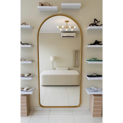 Espelho 150cm x 60cm Janela E13 Moldura Em Alumínio Grande Corpo Inteiro