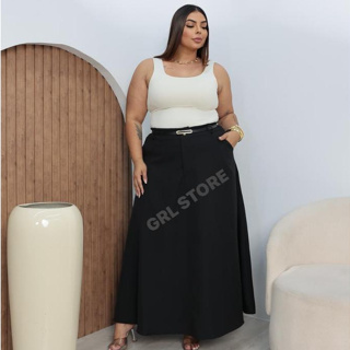 "Saia Evangélica Plus Size em Alfaiataria com Zíper  Sofisticação e Conforto nos Tamanhos G1 ao G3" em Oferta na Shopee