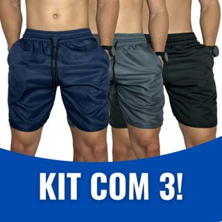 3 Short Tactel Bermuda Masculina Mauricinho Kit Shorts Tectel Praia Short Masculino Liso em Oferta na Shopee