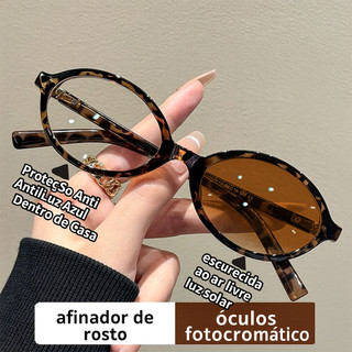 Óculos de sol fotocromáticos ovais ultraleves para mulheres, estilo retrô coreano, super modernos