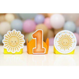 Forminhas personalizadas para doces no tema Primeira Volta ao Sol 50 un. - ENVIO RÁPIDO em Oferta na Shopee