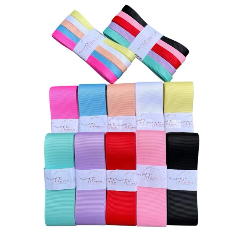 Kit de fita lisa de gorgurão 10 cores - 40 metros (2M de cada)