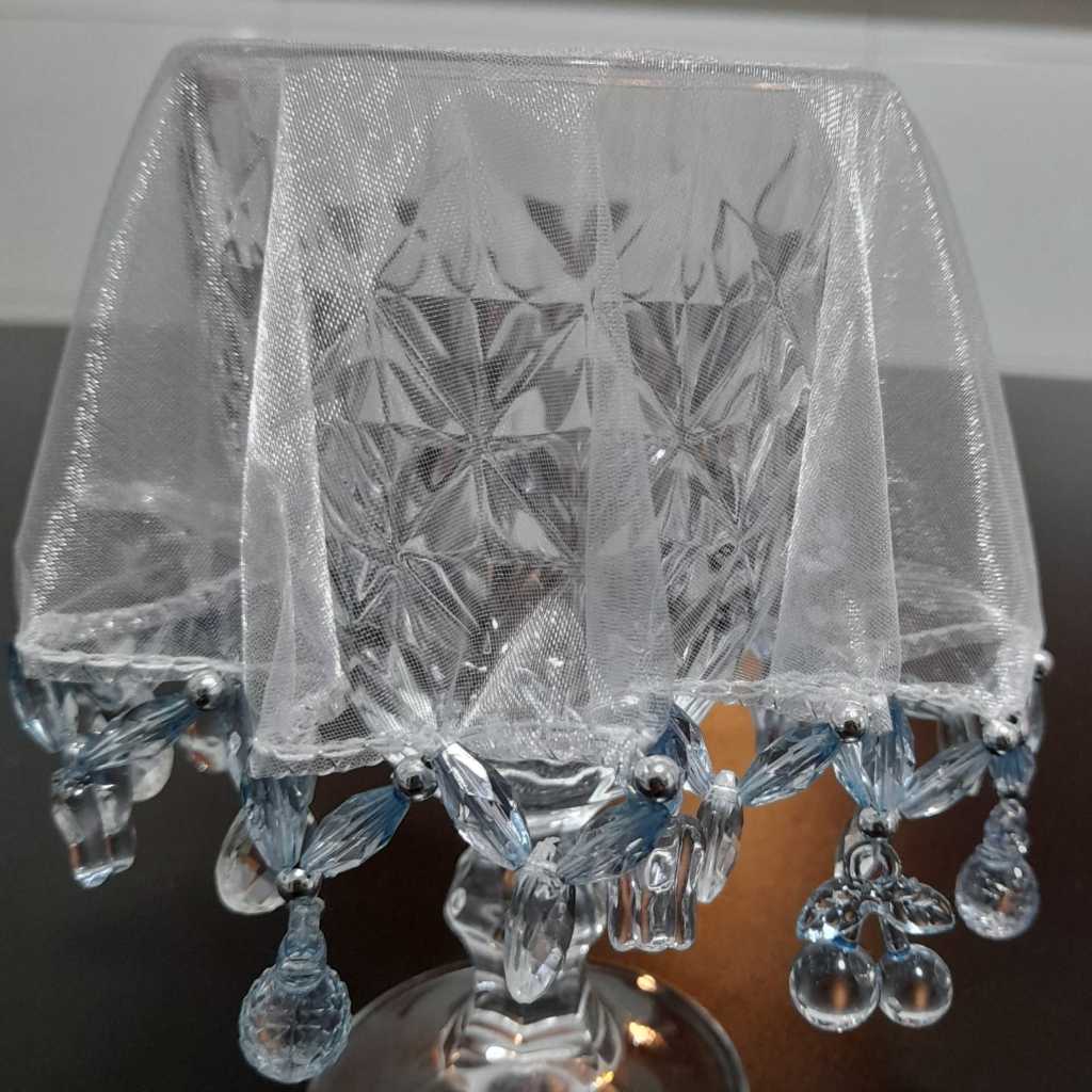 Cobre Fruteira Tamanhos Especiais 40 CM 45 CM 50 CM  Com Pedraria Bordado Tule Transparente Sobre Medidas Protetor D